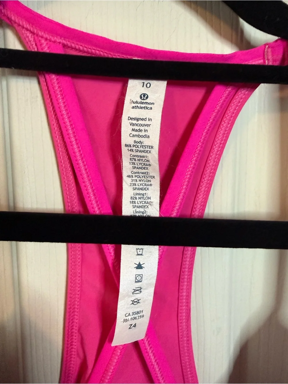 Lululemon Amped Racerback Tank Top Built in Bra Pink Woman’s Size 10 NEW!
